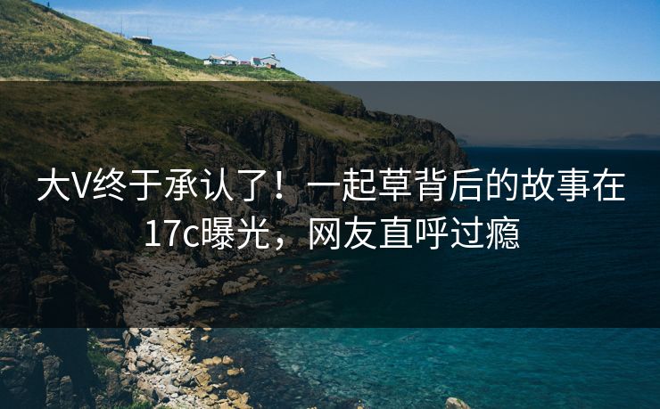 大V终于承认了！一起草背后的故事在17c曝光，网友直呼过瘾