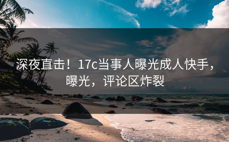 深夜直击！17c当事人曝光成人快手，曝光，评论区炸裂